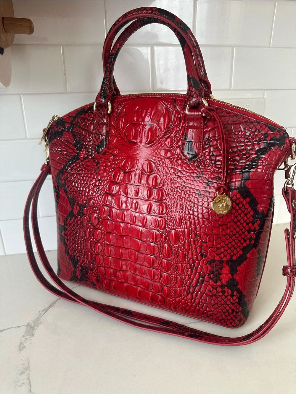 Brahmin large duxbury lipstick Melbourne leather